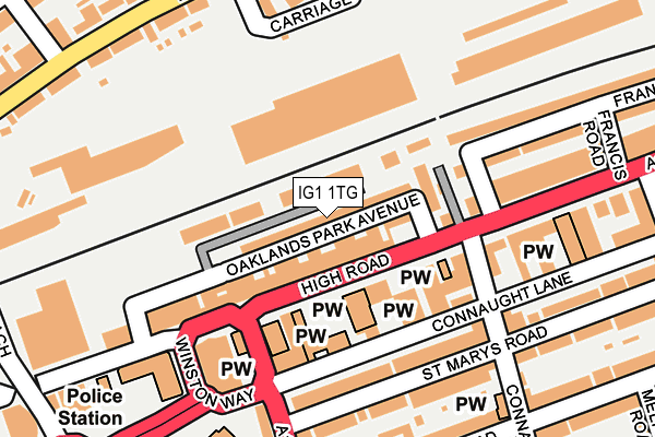 IG1 1TG map - OS OpenMap – Local (Ordnance Survey)