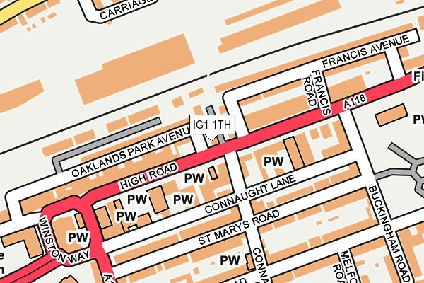 IG1 1TH map - OS OpenMap – Local (Ordnance Survey)