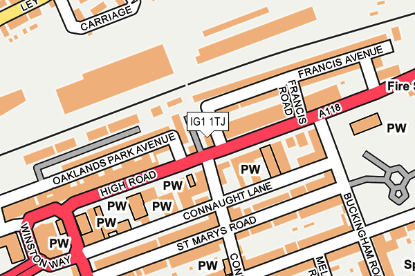 IG1 1TJ map - OS OpenMap – Local (Ordnance Survey)