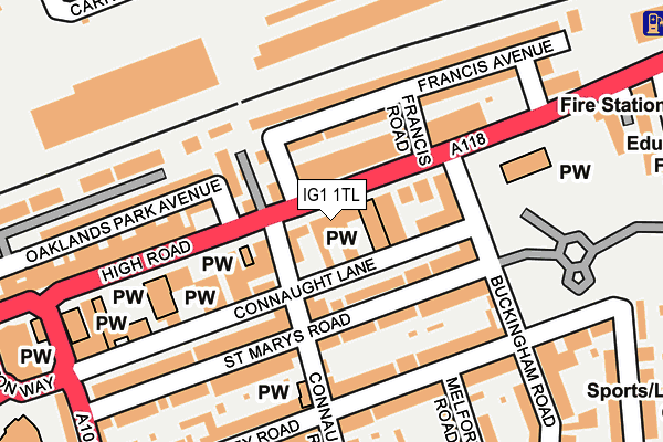 IG1 1TL map - OS OpenMap – Local (Ordnance Survey)