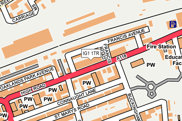 IG1 1TR map - OS OpenMap – Local (Ordnance Survey)