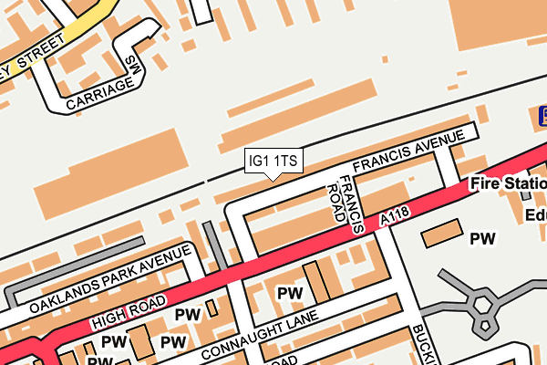 IG1 1TS map - OS OpenMap – Local (Ordnance Survey)