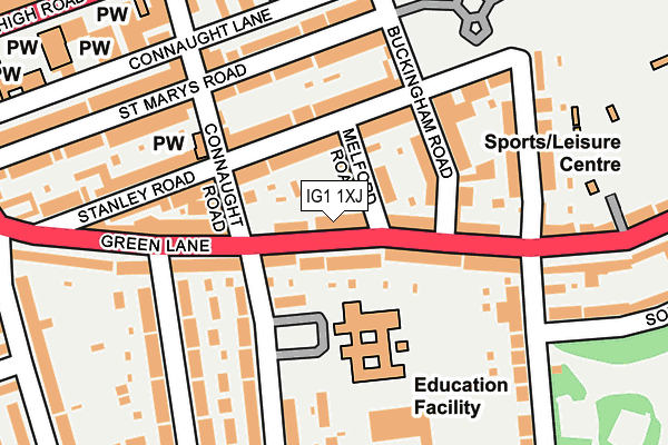 IG1 1XJ map - OS OpenMap – Local (Ordnance Survey)