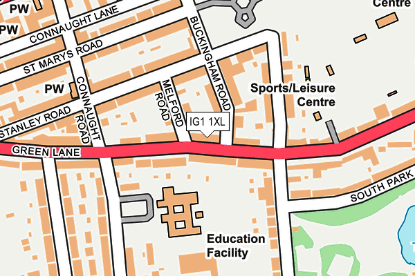 IG1 1XL map - OS OpenMap – Local (Ordnance Survey)
