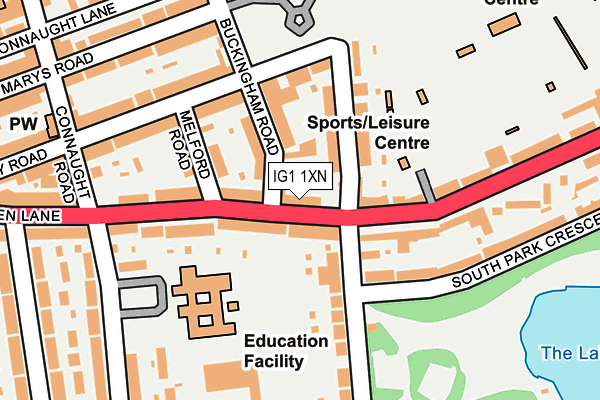 IG1 1XN map - OS OpenMap – Local (Ordnance Survey)
