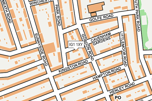 IG1 1XY map - OS OpenMap – Local (Ordnance Survey)
