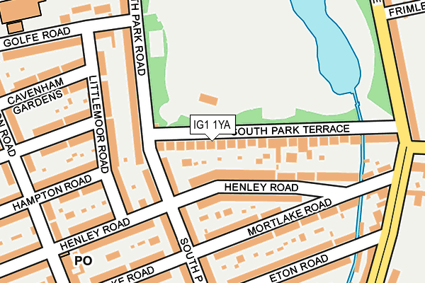 IG1 1YA map - OS OpenMap – Local (Ordnance Survey)