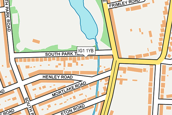 IG1 1YB map - OS OpenMap – Local (Ordnance Survey)