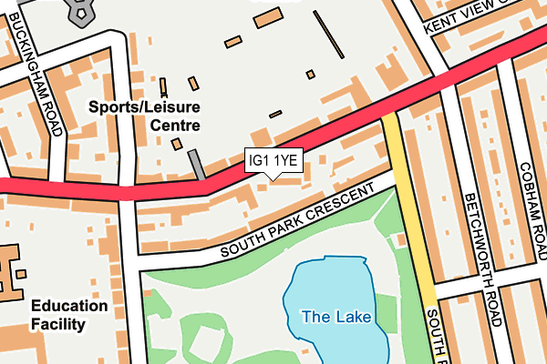 IG1 1YE map - OS OpenMap – Local (Ordnance Survey)