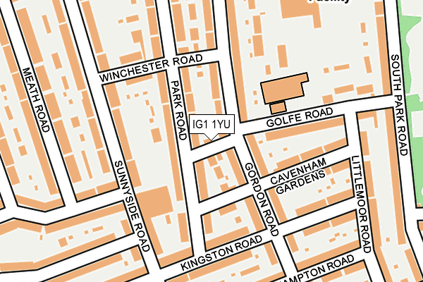 IG1 1YU map - OS OpenMap – Local (Ordnance Survey)