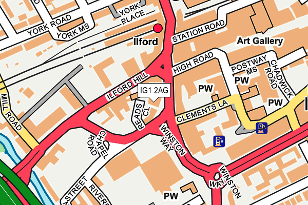 IG1 2AG map - OS OpenMap – Local (Ordnance Survey)