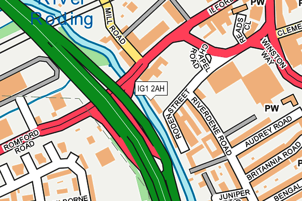 IG1 2AH map - OS OpenMap – Local (Ordnance Survey)