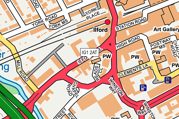 IG1 2AT map - OS OpenMap – Local (Ordnance Survey)
