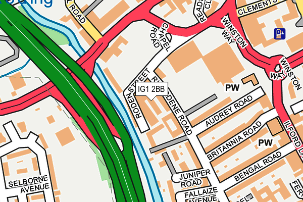 IG1 2BB map - OS OpenMap – Local (Ordnance Survey)