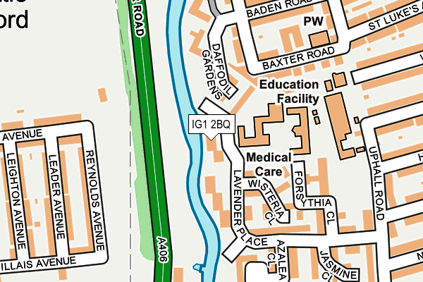 IG1 2BQ map - OS OpenMap – Local (Ordnance Survey)