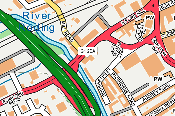 IG1 2DA map - OS OpenMap – Local (Ordnance Survey)