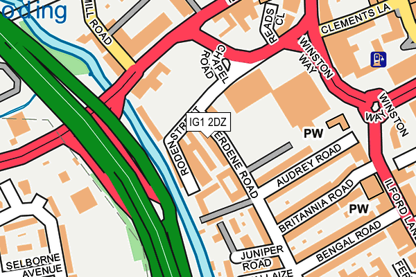 IG1 2DZ map - OS OpenMap – Local (Ordnance Survey)