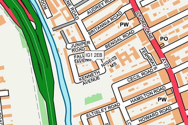 IG1 2EB map - OS OpenMap – Local (Ordnance Survey)