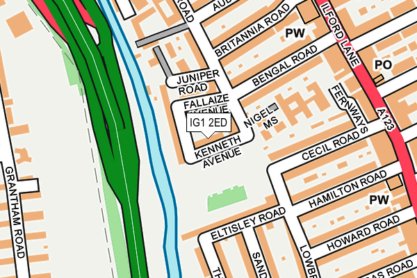 IG1 2ED map - OS OpenMap – Local (Ordnance Survey)