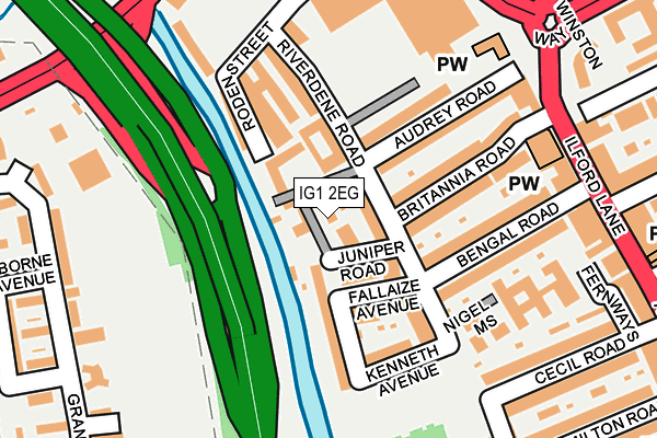 IG1 2EG map - OS OpenMap – Local (Ordnance Survey)