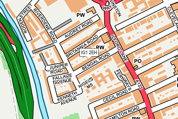 IG1 2EH map - OS OpenMap – Local (Ordnance Survey)
