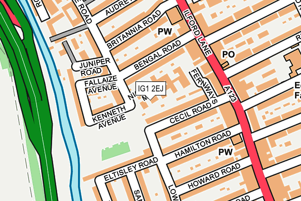 IG1 2EJ map - OS OpenMap – Local (Ordnance Survey)