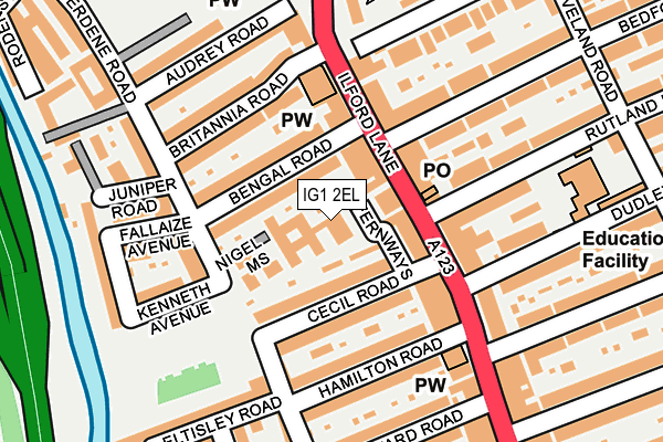 IG1 2EL map - OS OpenMap – Local (Ordnance Survey)