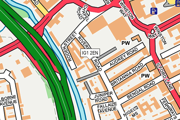 IG1 2EN map - OS OpenMap – Local (Ordnance Survey)