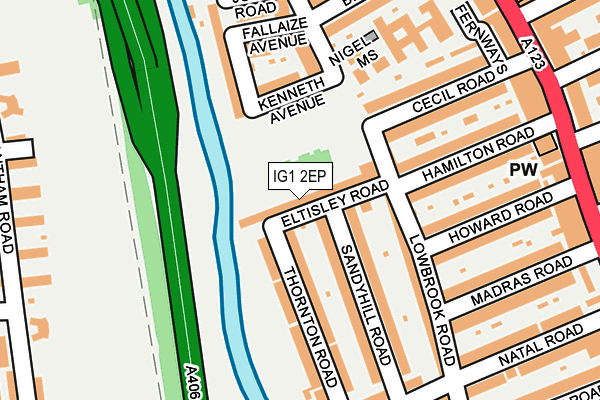 IG1 2EP map - OS OpenMap – Local (Ordnance Survey)