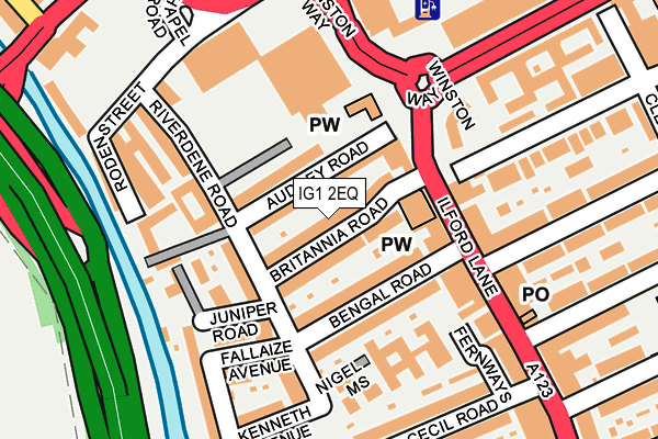 IG1 2EQ map - OS OpenMap – Local (Ordnance Survey)