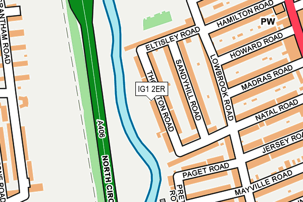 IG1 2ER map - OS OpenMap – Local (Ordnance Survey)