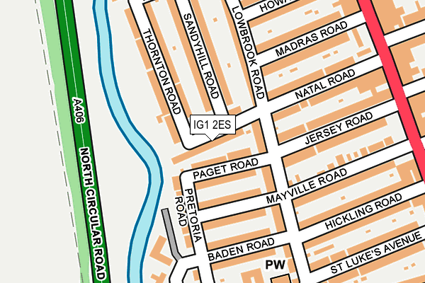 IG1 2ES map - OS OpenMap – Local (Ordnance Survey)