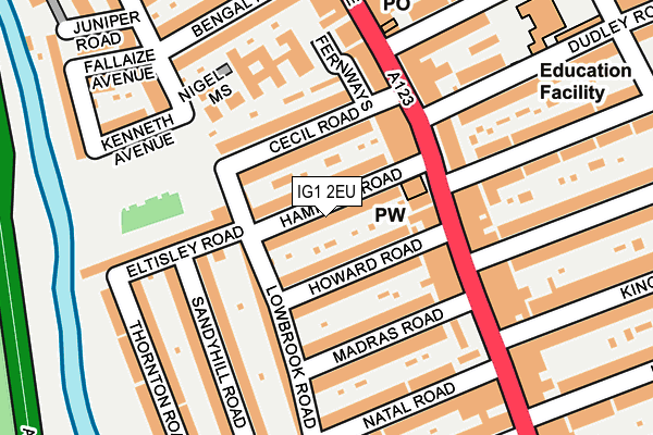 IG1 2EU map - OS OpenMap – Local (Ordnance Survey)