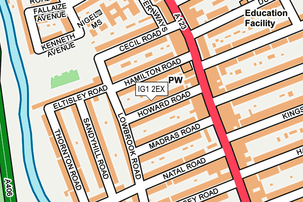 IG1 2EX map - OS OpenMap – Local (Ordnance Survey)