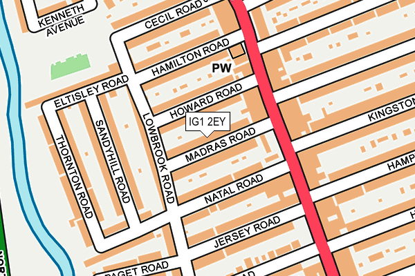 IG1 2EY map - OS OpenMap – Local (Ordnance Survey)