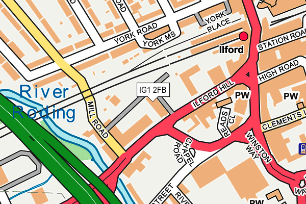 IG1 2FB map - OS OpenMap – Local (Ordnance Survey)