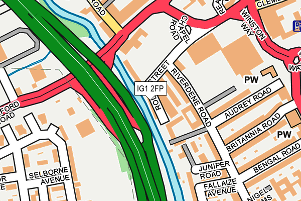 IG1 2FP map - OS OpenMap – Local (Ordnance Survey)