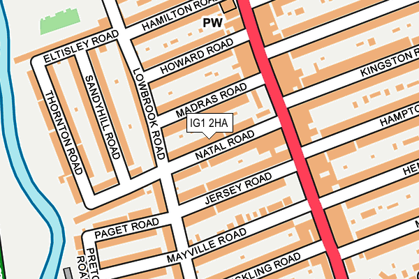 IG1 2HA map - OS OpenMap – Local (Ordnance Survey)