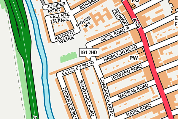 IG1 2HD map - OS OpenMap – Local (Ordnance Survey)