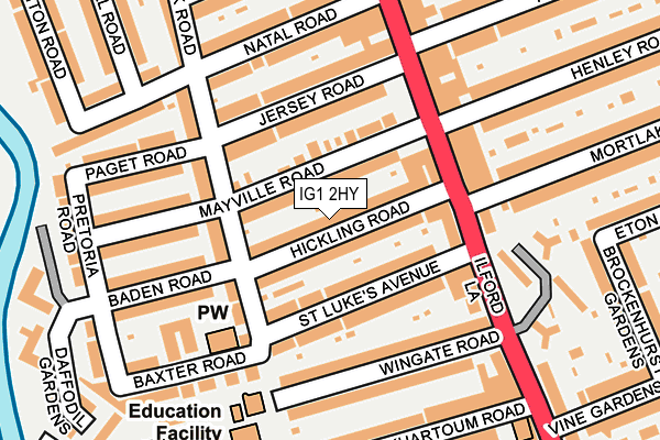 IG1 2HY map - OS OpenMap – Local (Ordnance Survey)