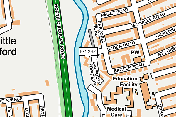 IG1 2HZ map - OS OpenMap – Local (Ordnance Survey)
