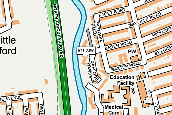 IG1 2JW map - OS OpenMap – Local (Ordnance Survey)