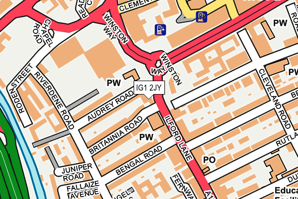 IG1 2JY map - OS OpenMap – Local (Ordnance Survey)