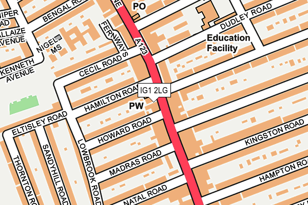 IG1 2LG map - OS OpenMap – Local (Ordnance Survey)