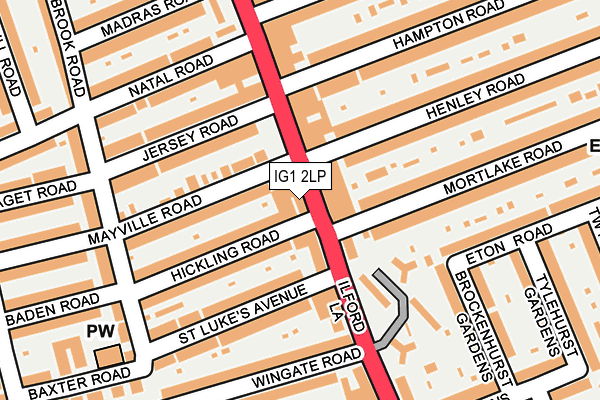 IG1 2LP map - OS OpenMap – Local (Ordnance Survey)
