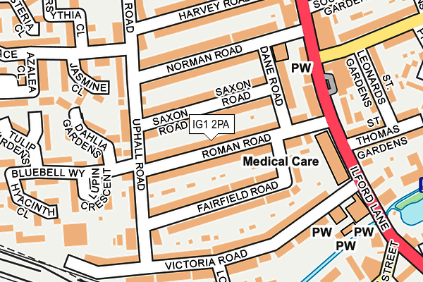 IG1 2PA map - OS OpenMap – Local (Ordnance Survey)