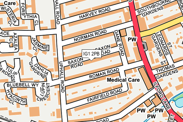 IG1 2PB map - OS OpenMap – Local (Ordnance Survey)