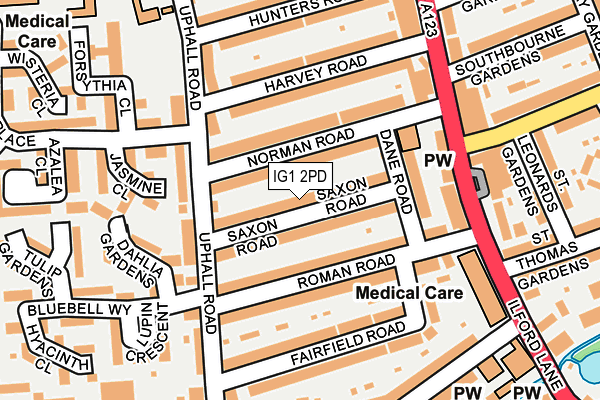 IG1 2PD map - OS OpenMap – Local (Ordnance Survey)