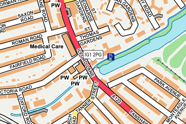 IG1 2PG map - OS OpenMap – Local (Ordnance Survey)