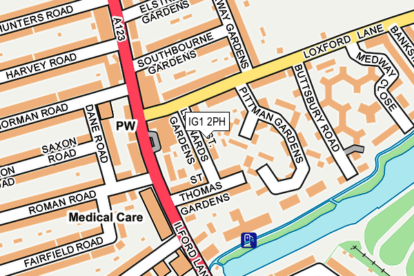 IG1 2PH map - OS OpenMap – Local (Ordnance Survey)